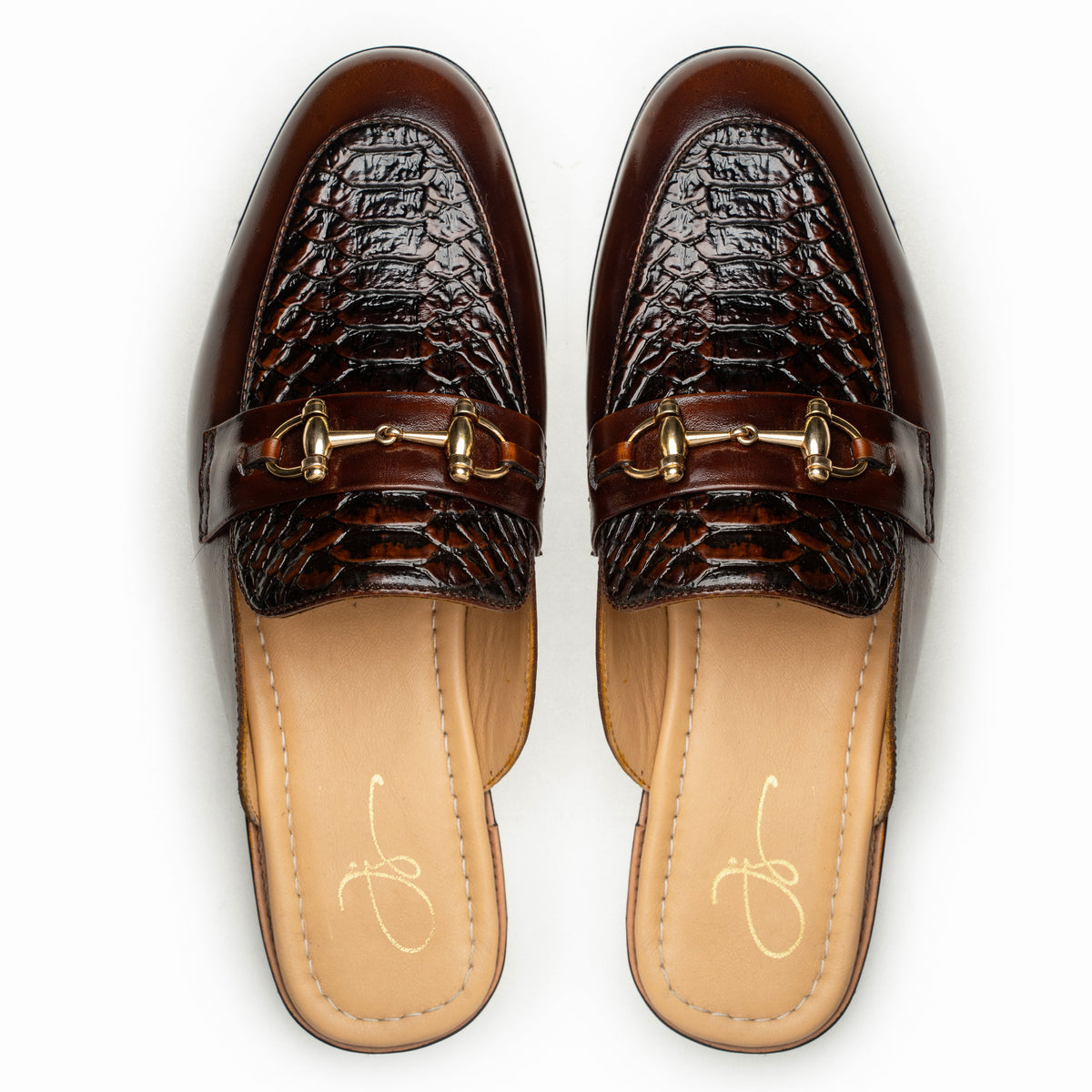 Braemar Brown leather mules by LAURVELLI - view 4