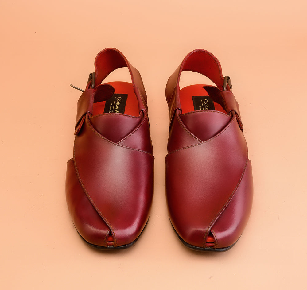 Maroon Peshawari Sandals