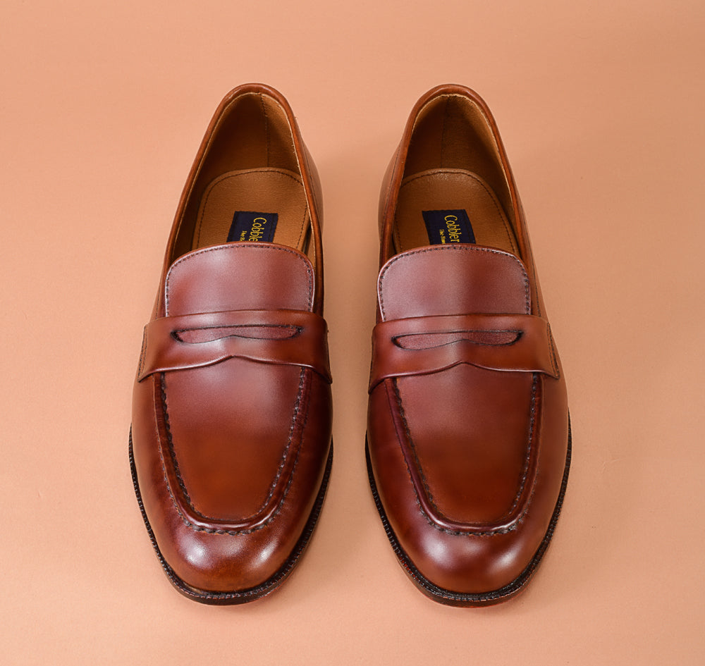 Christian louboutin Red Brown Loafers for Men | Handcrafted Full-Grain Calfskin Leather