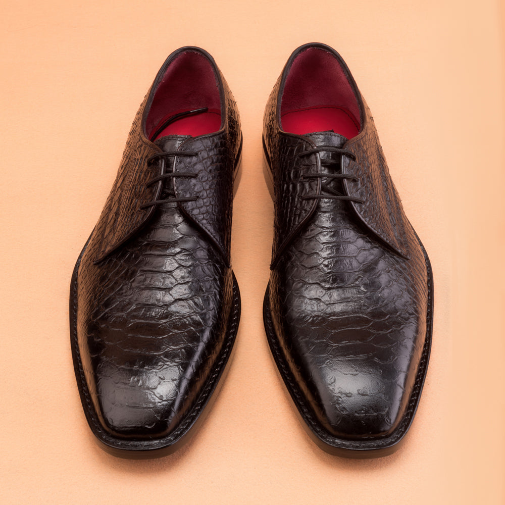 Classic Python Embossed Black Derby
