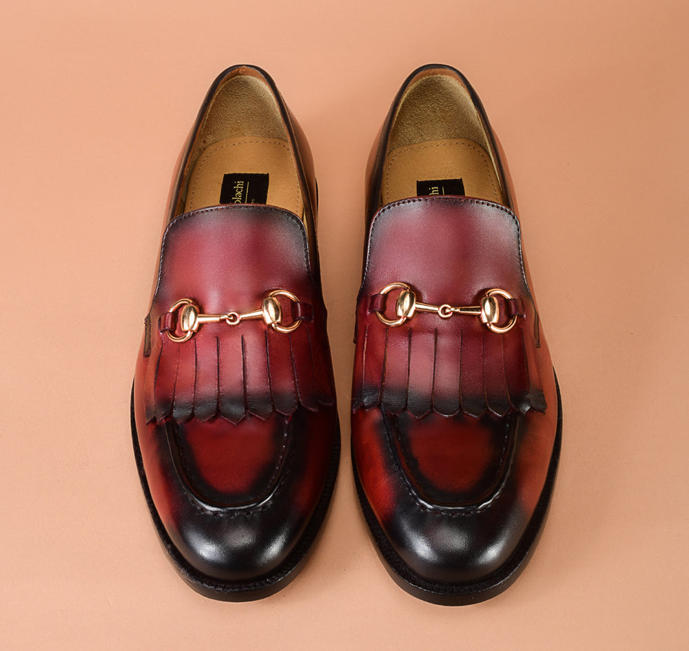 Burgundy Kiltie Loafer