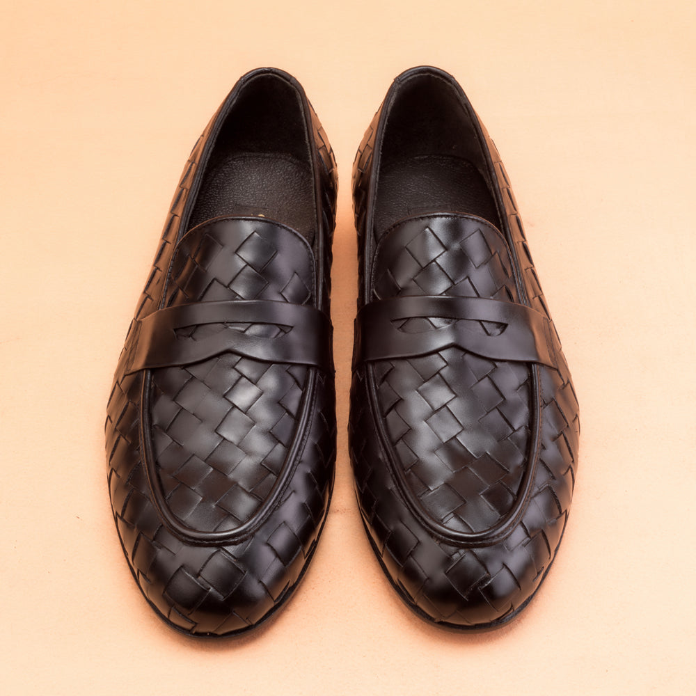 The Classic Black Woven Loafers
