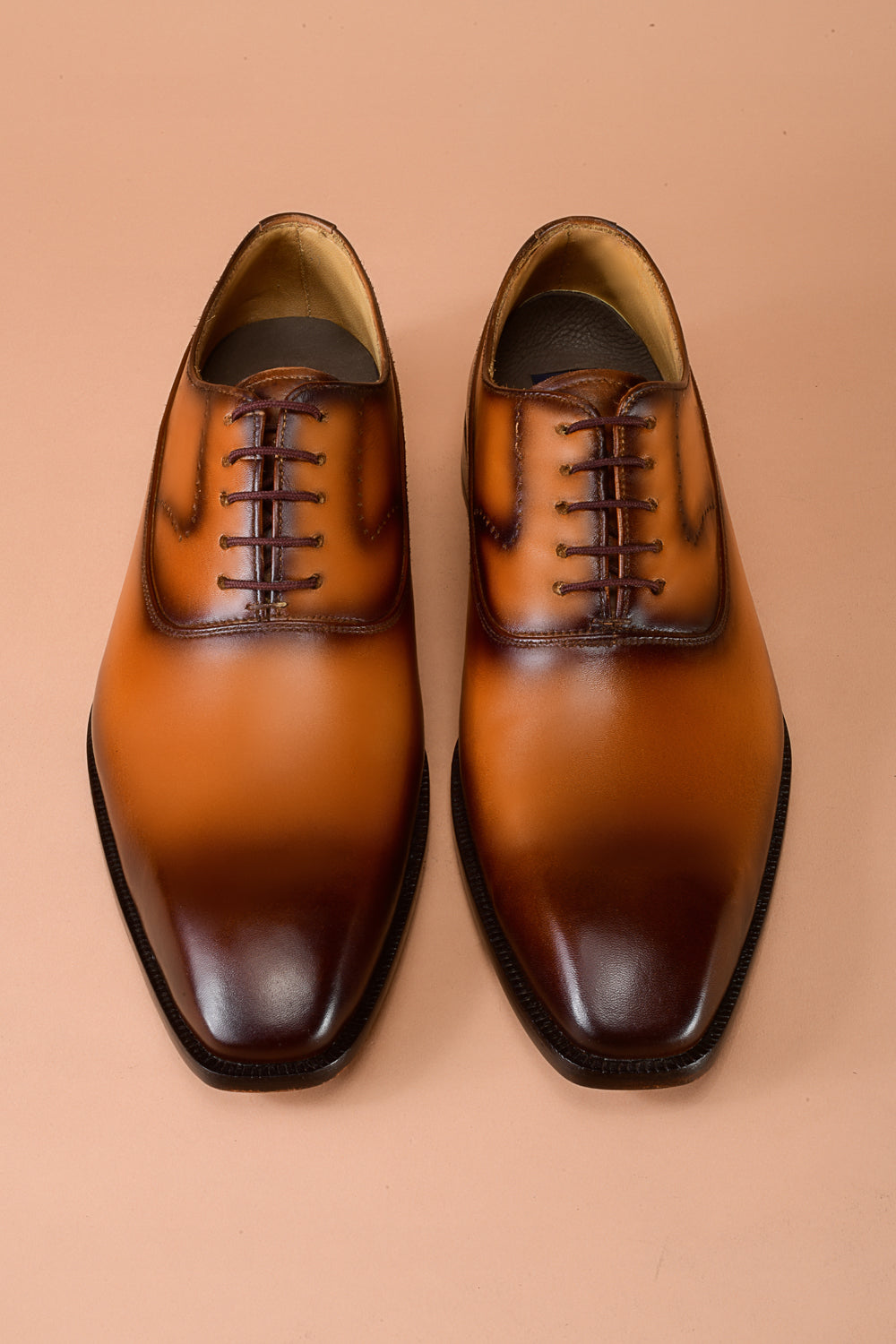 Two Tone Tawny Oxfords Dress Shoes