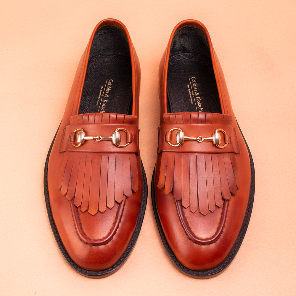 Spanish Orange Kiltie Loafer