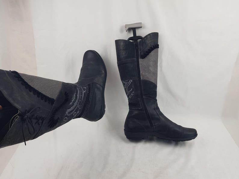 Wide Toe Box Burgundy Leather Boots | Barefoot Style Knee High Boots | Handmade Custom Anatomical Wide Calf Boots | Winter Autumn Shoes