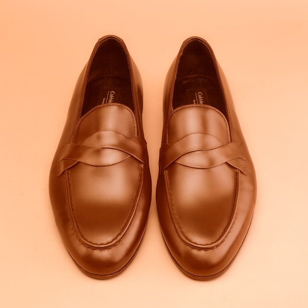 Dark Brown Twisted Penny Loafers
