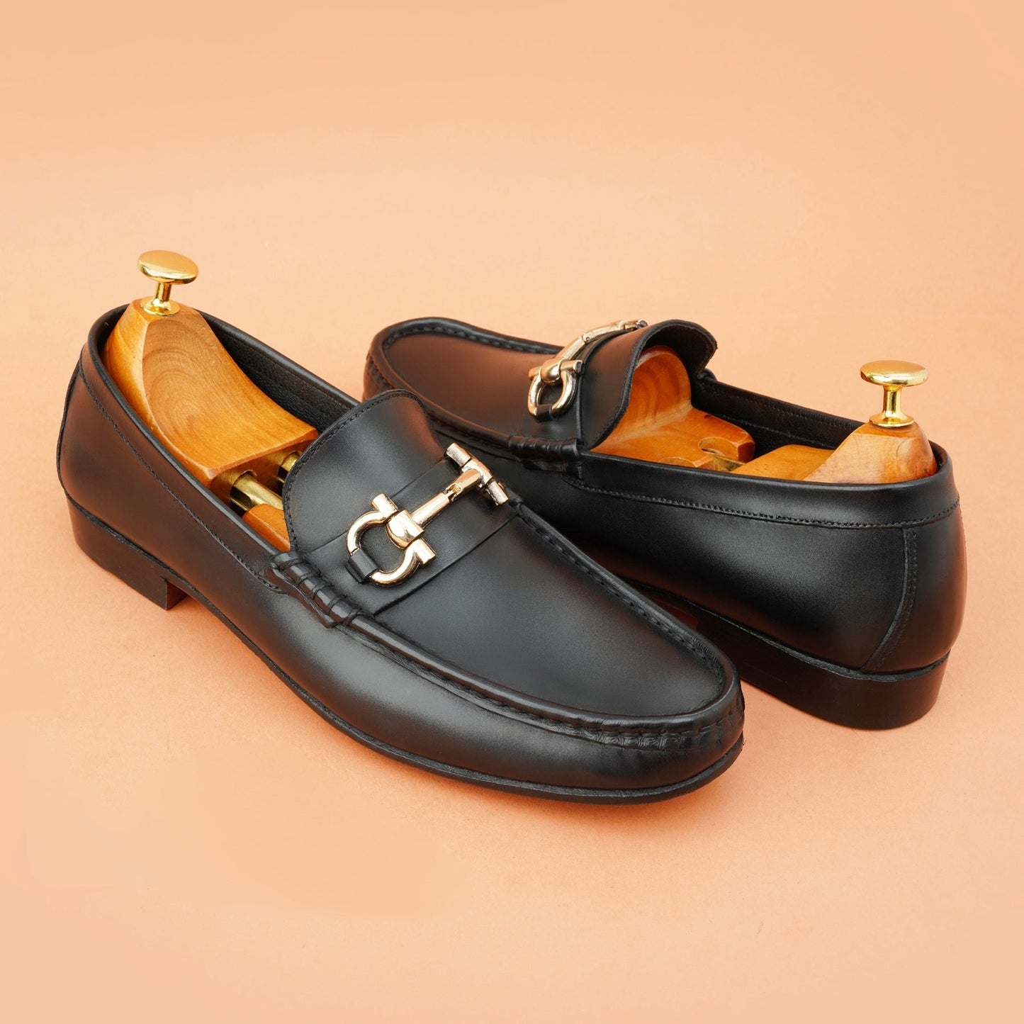 Black Horsebit Driving Loafers