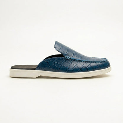Malaga Navy leather mules by LAURVELLI - view 1