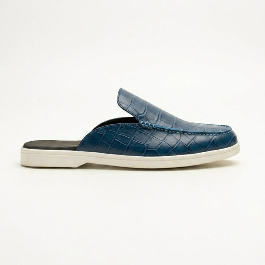 Malaga Navy leather mules by LAURVELLI - view 1