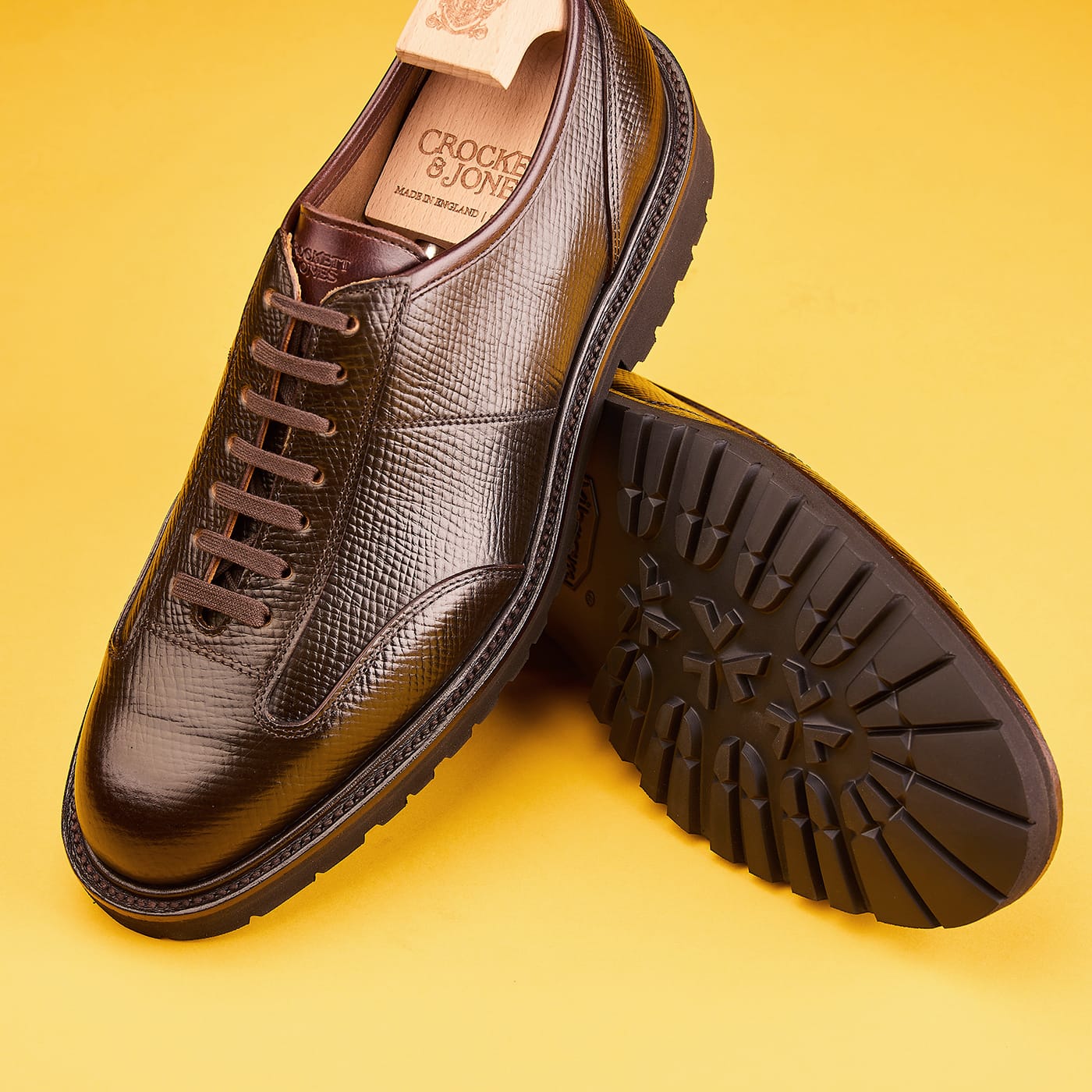 Bowland Dark Brown Hatch Grain Cordovan
