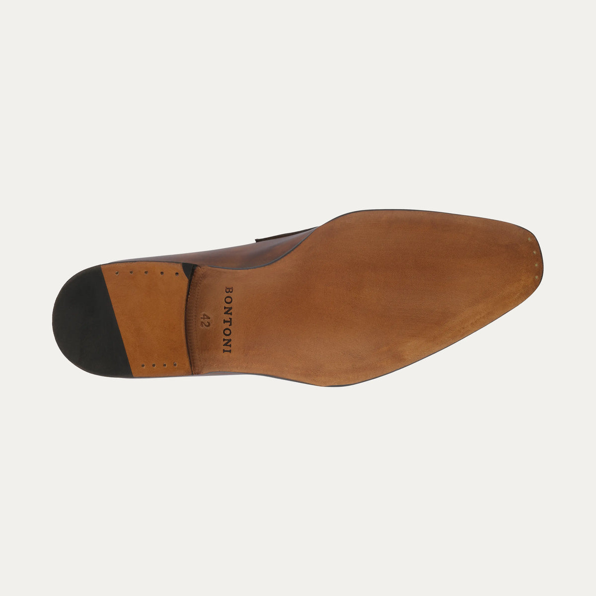 "Capitano" Penny Loafer with Hand-sewn Apron in Burnt