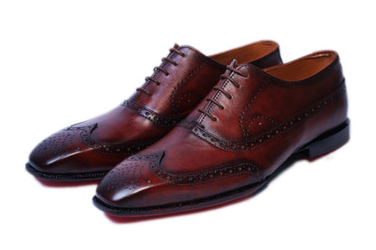 The Wingtip Carmine Patina Oxfords