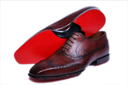 The Wingtip Carmine Patina Oxfords