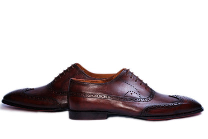 The Wingtip Carmine Patina Oxfords