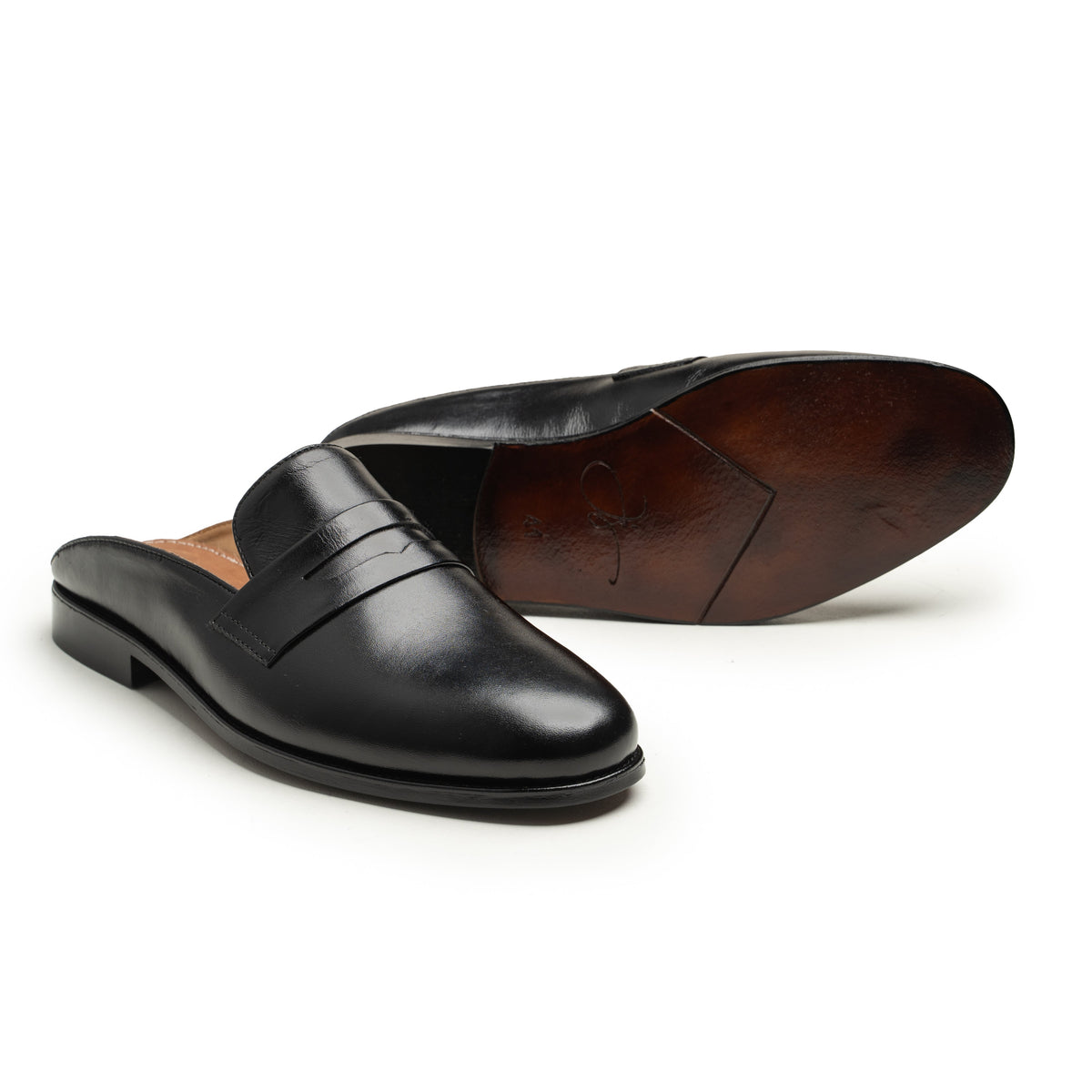Gairloch Black leather mules by LAURVELLI - view 3