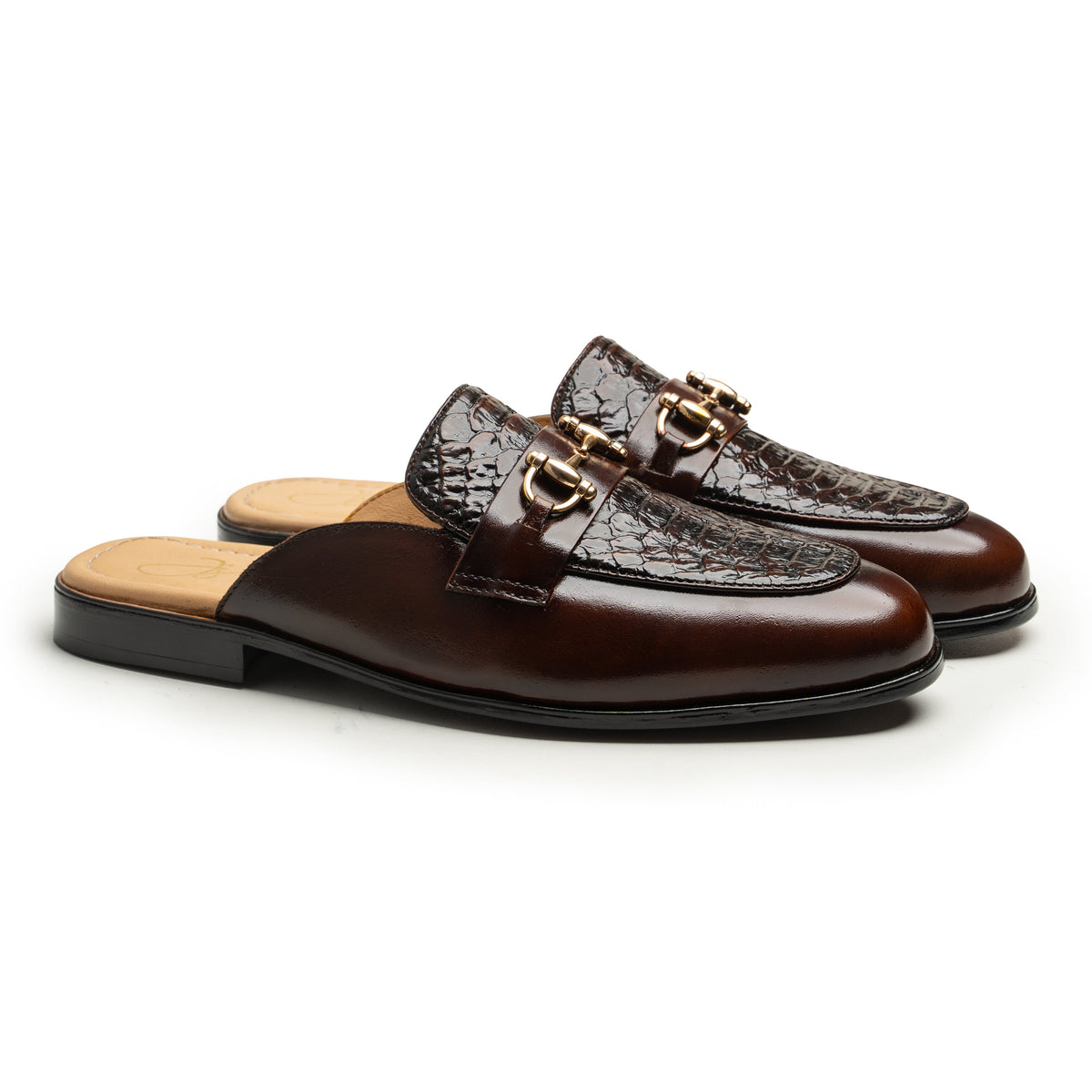Braemar Brown leather mules by LAURVELLI - view 2