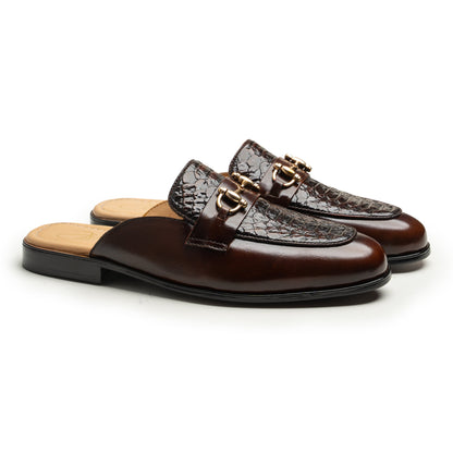 Braemar Brown leather mules by LAURVELLI - view 2