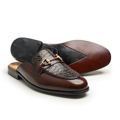 Braemar Brown leather mules by LAURVELLI - view 3