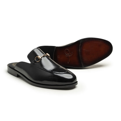 Lanark Black leather mules by LAURVELLI - view 3