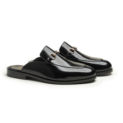 Lanark Black leather mules by LAURVELLI - view 2