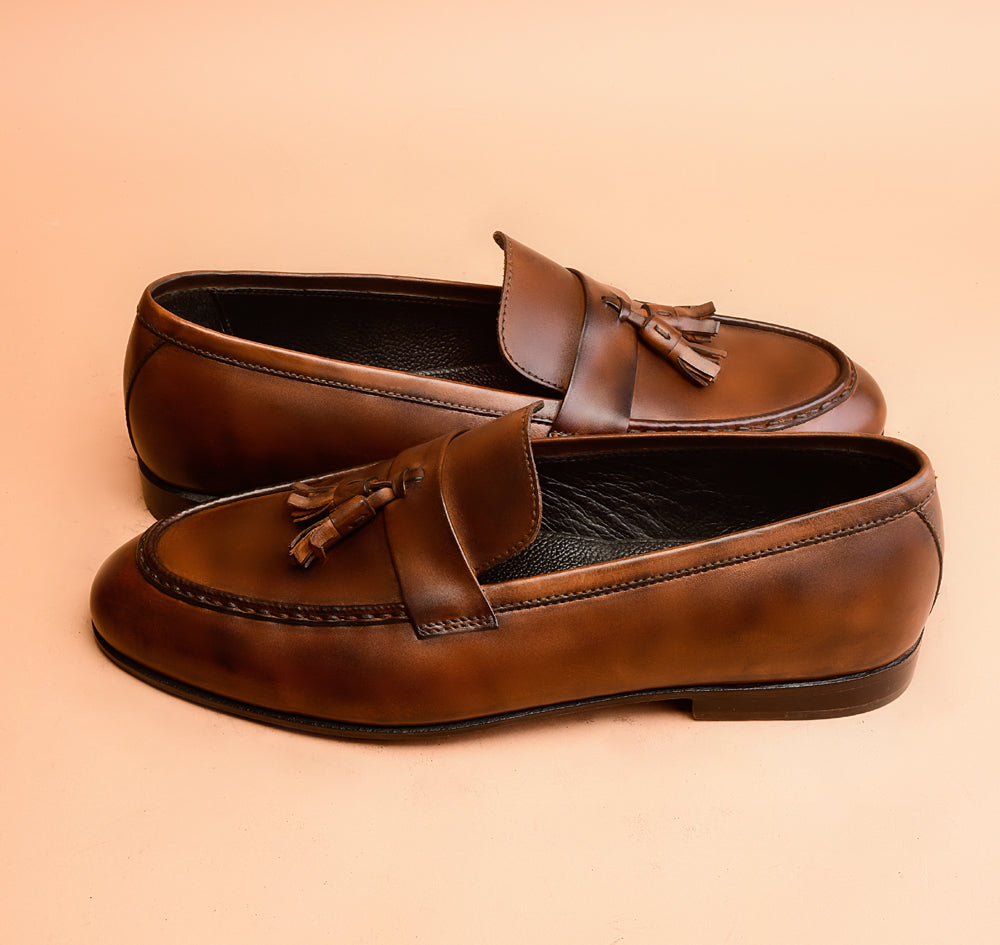 The Classic Russet Brown Tassel  Loafers
