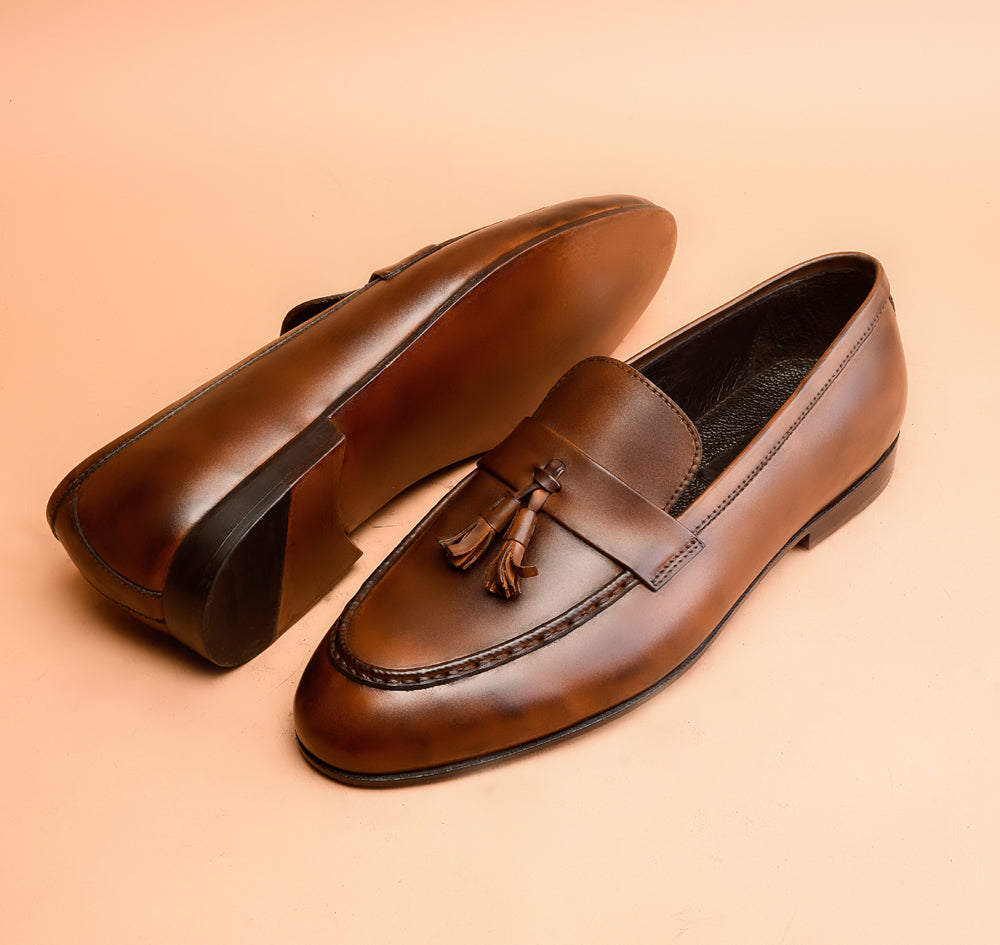 The Classic Russet Brown Tassel  Loafers