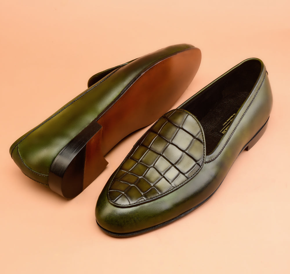 Green Belgian Loafers