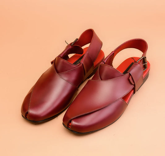 Maroon Peshawari Sandals