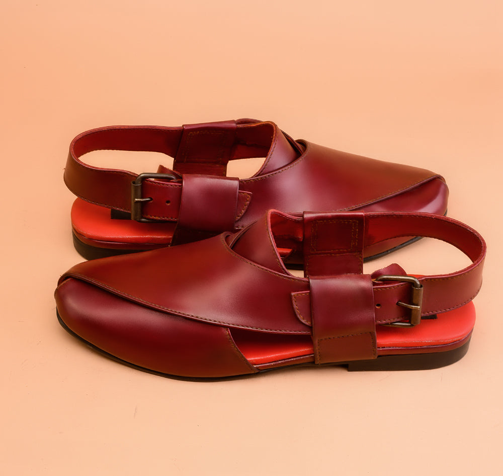 Maroon Peshawari Sandals