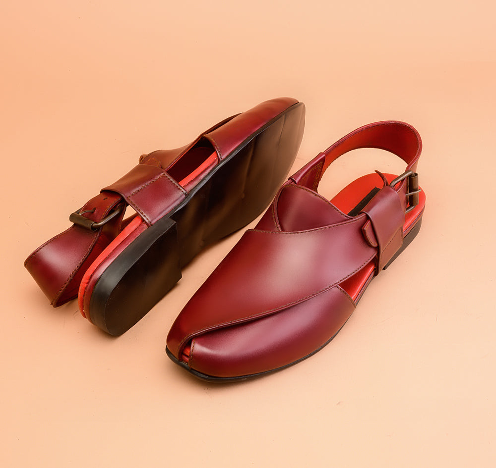 Maroon Peshawari Sandals