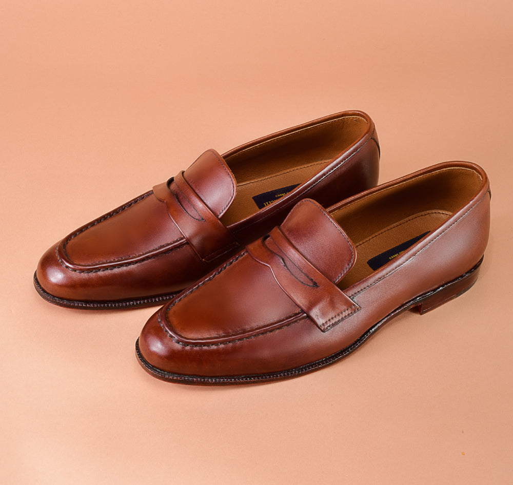 Christian louboutin Red Brown Loafers for Men | Handcrafted Full-Grain Calfskin Leather