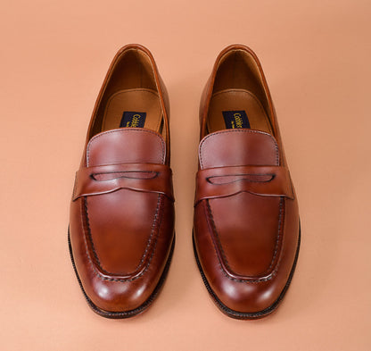 Christian louboutin Red Brown Loafers for Men | Handcrafted Full-Grain Calfskin Leather