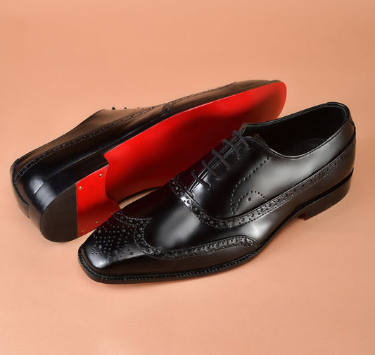 Christian louboutin Classic Black Oxford Shoes for Men | Full-Grain Calfskin Leather