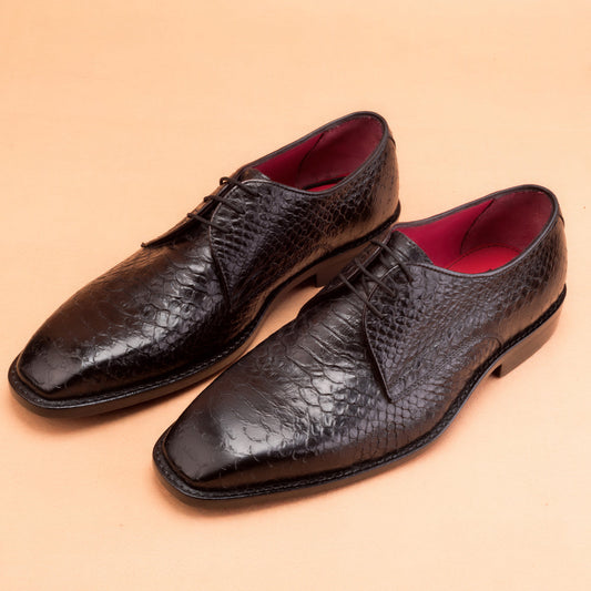 Classic Python Embossed Black Derby