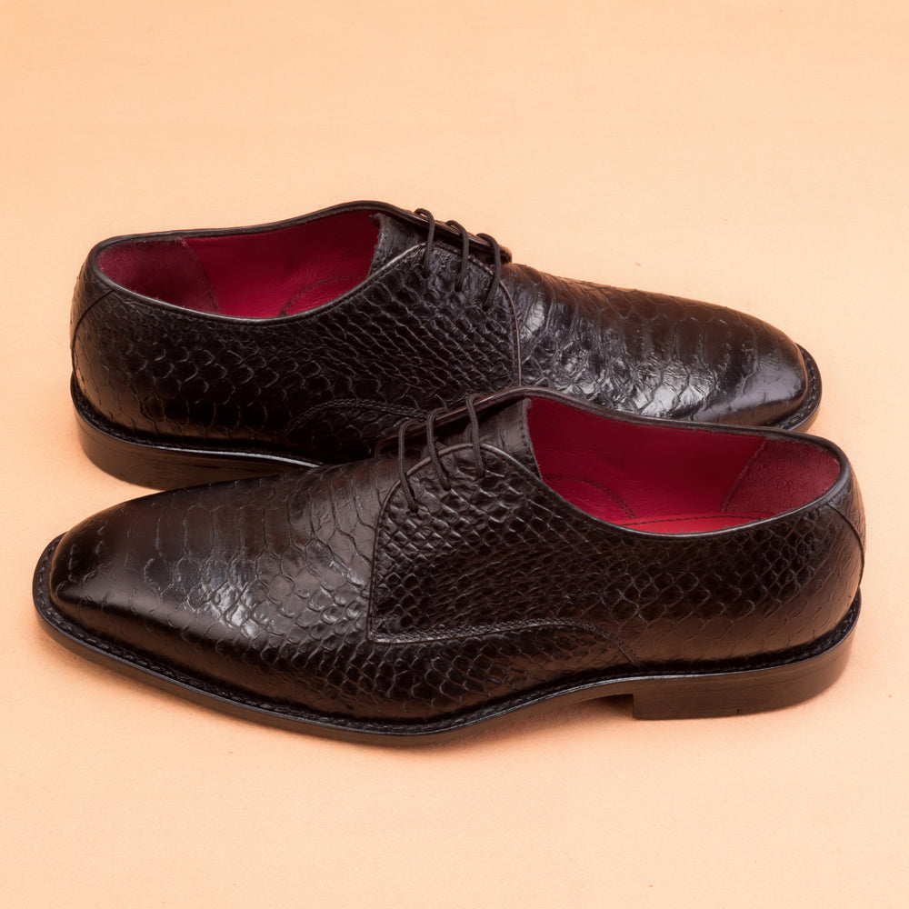 Classic Python Embossed Black Derby