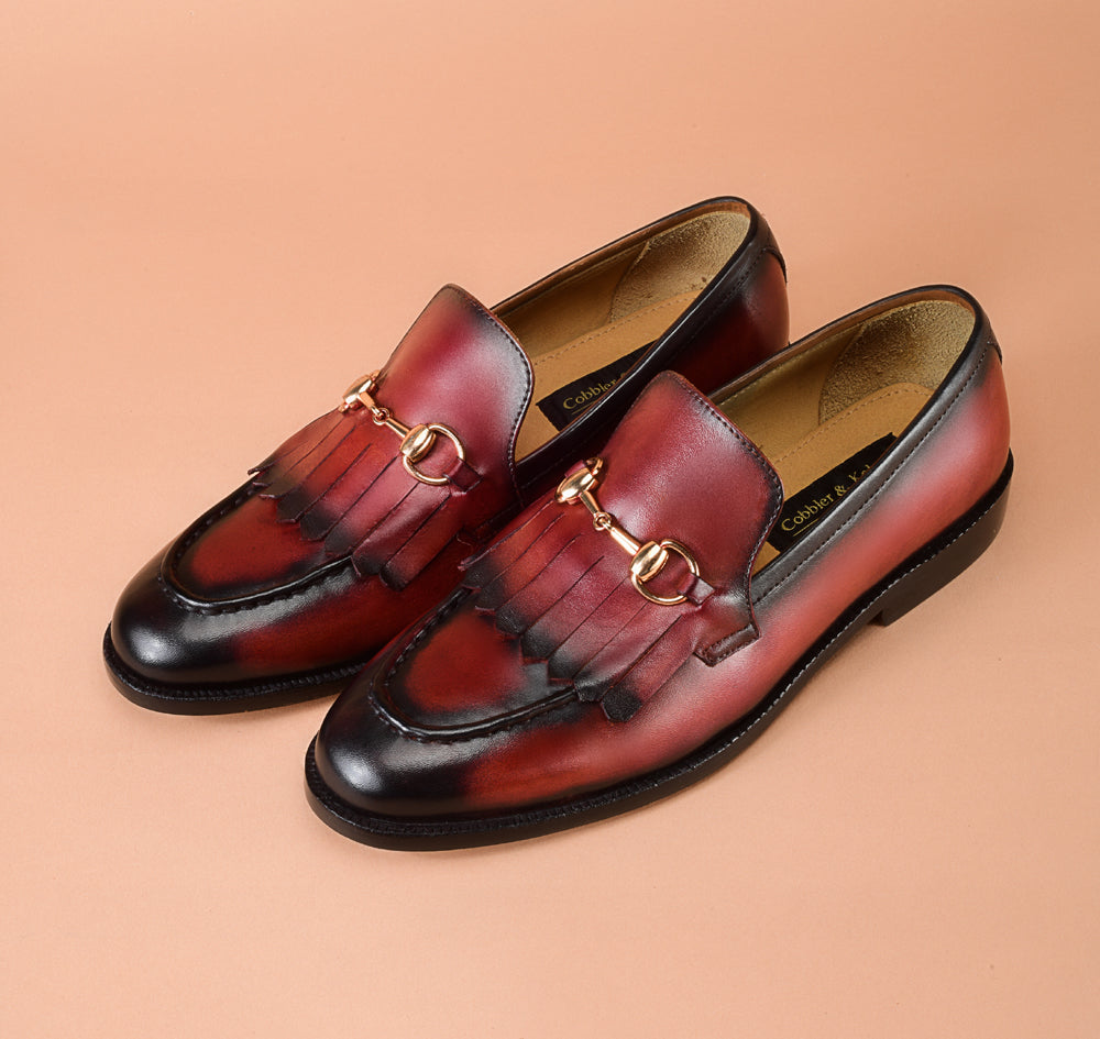 Burgundy Kiltie Loafer