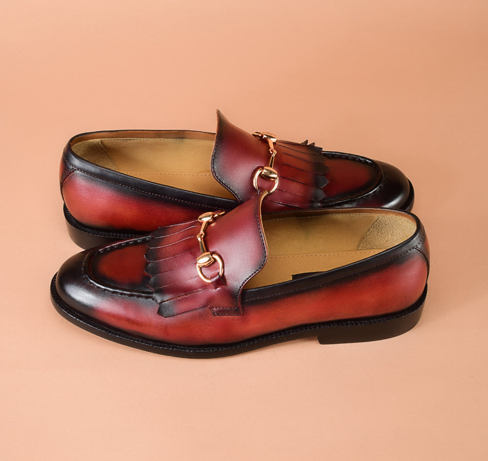 Burgundy Kiltie Loafer