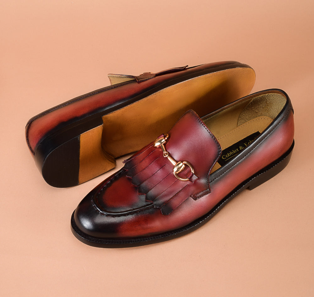 Burgundy Kiltie Loafer