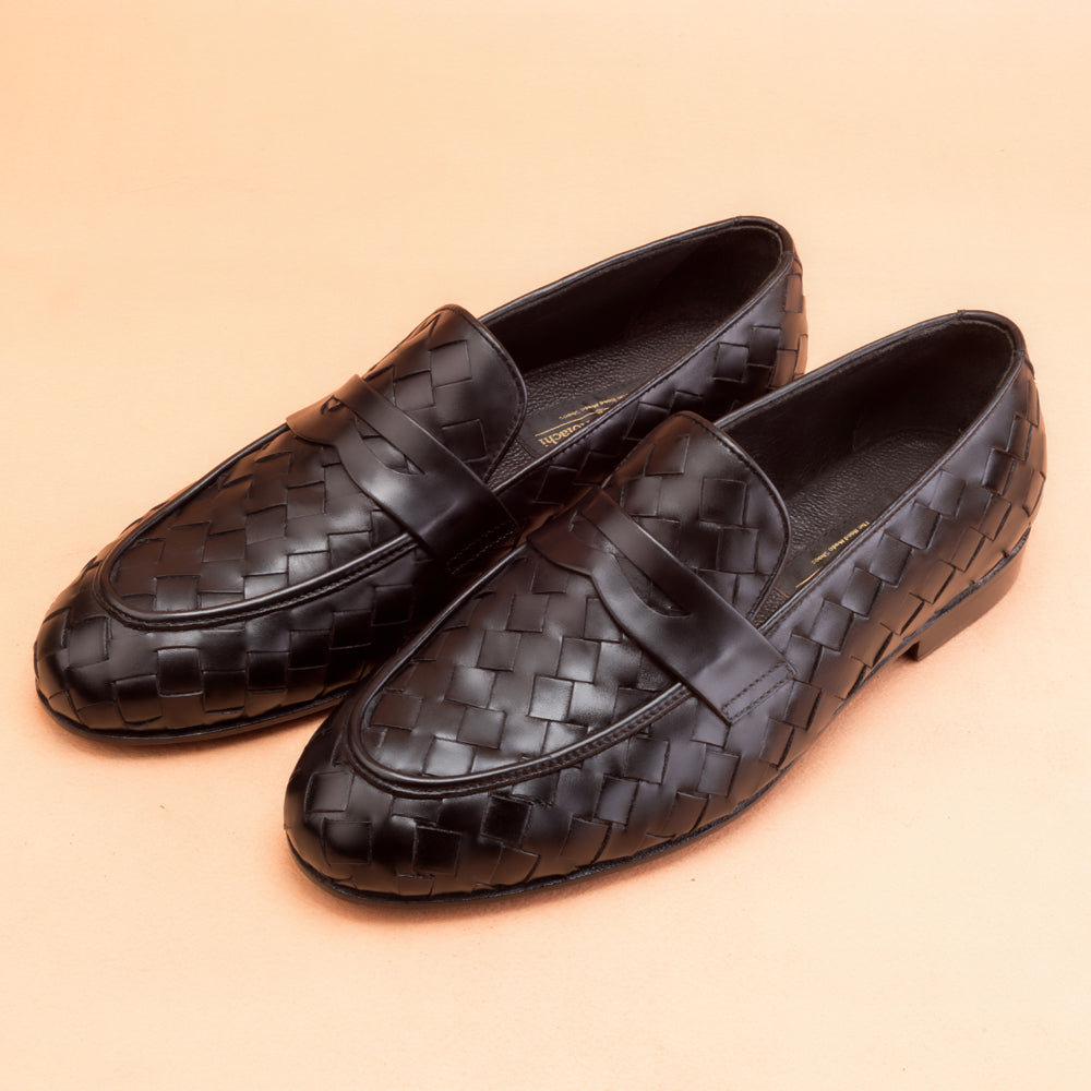 The Classic Black Woven Loafers