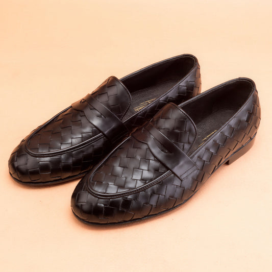 The Classic Black Woven Loafers