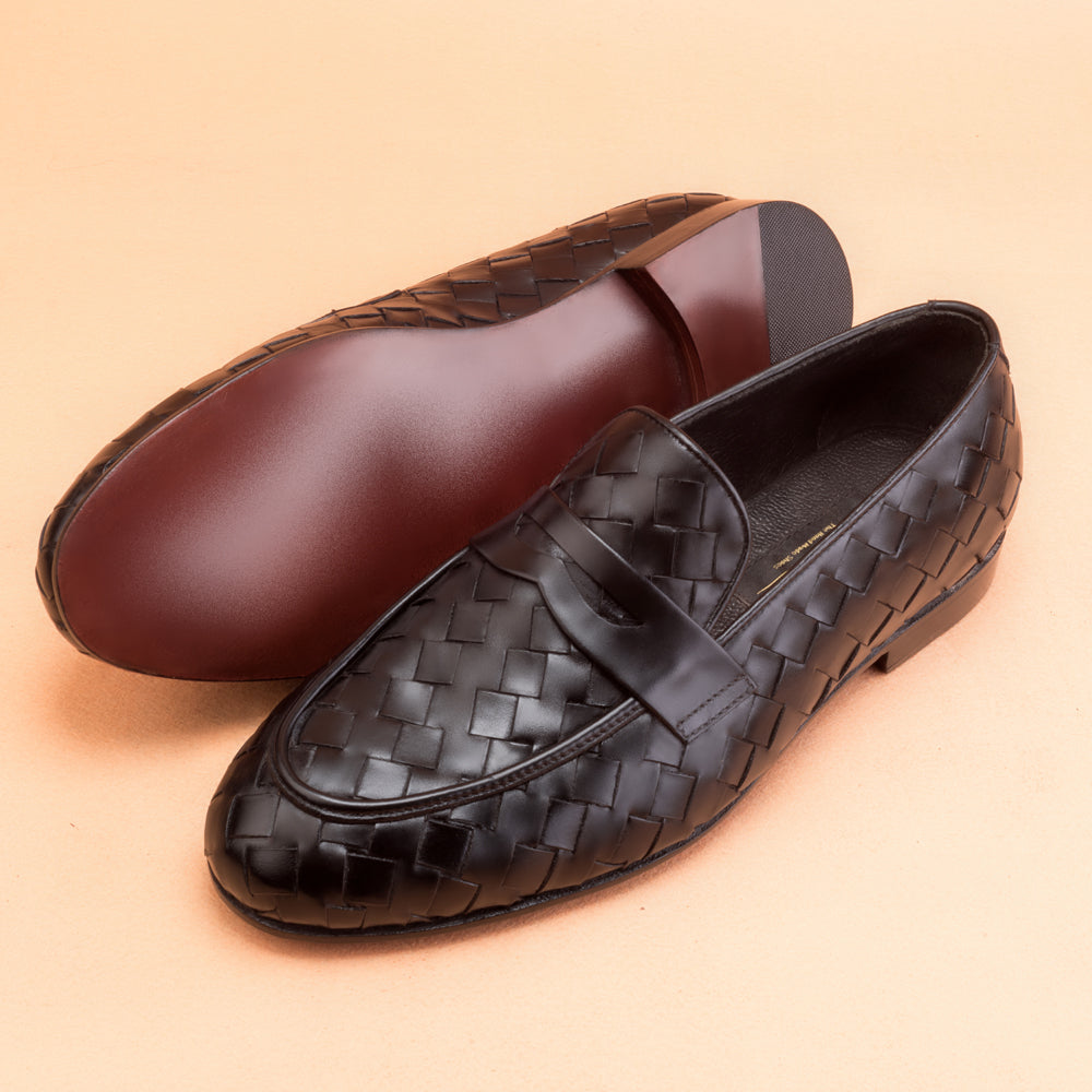 The Classic Black Woven Loafers