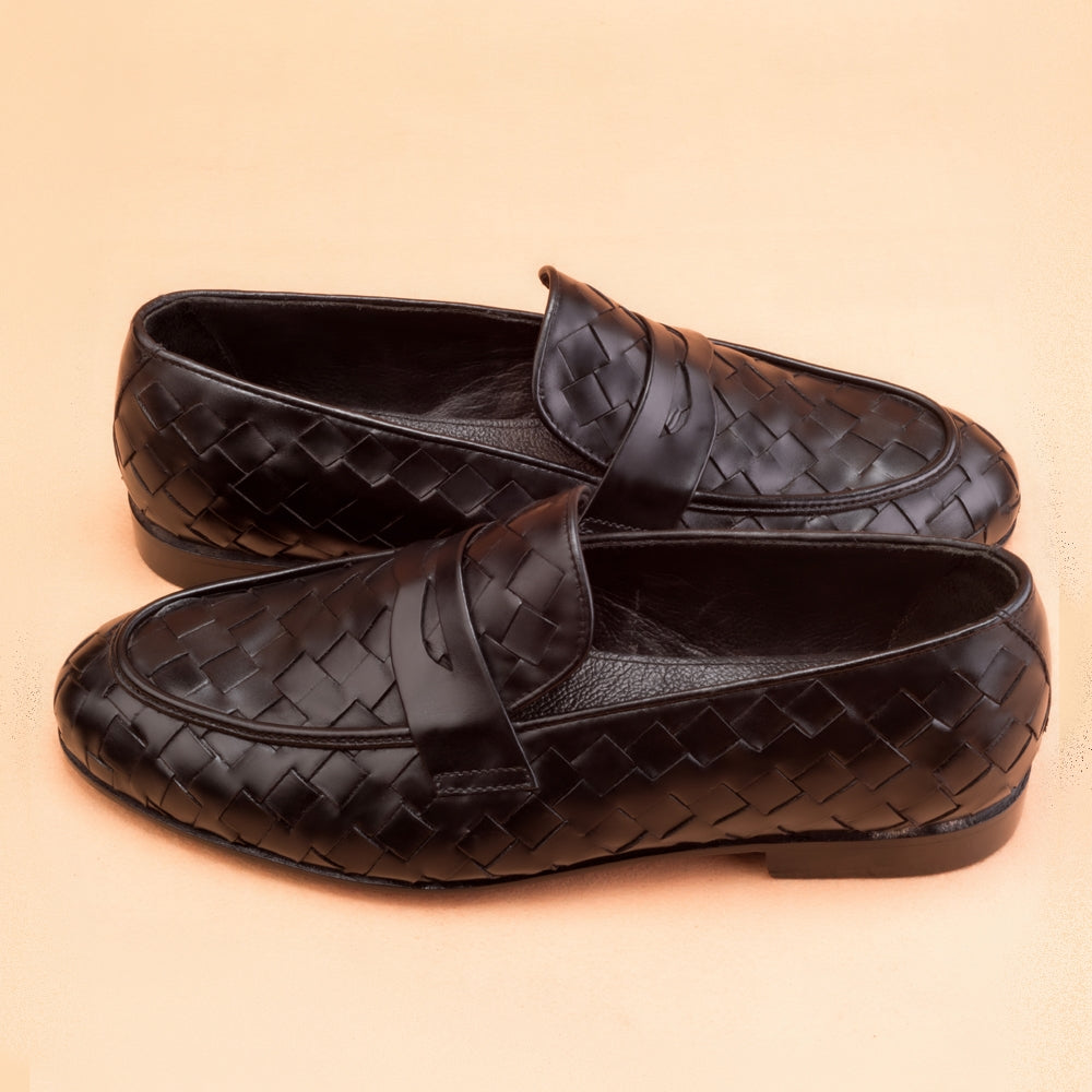 The Classic Black Woven Loafers