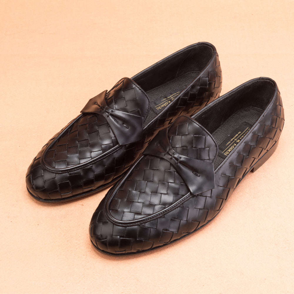 The Classic Black Woven Loafers
