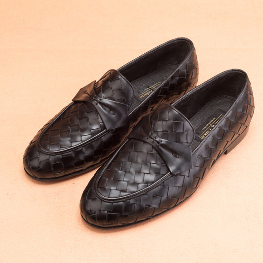 The Classic Black Woven Loafers