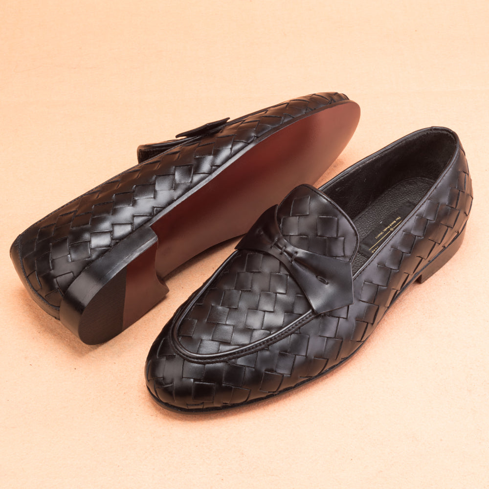 The Classic Black Woven Loafers
