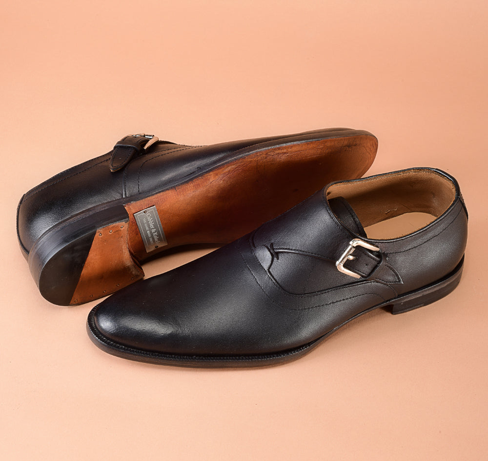 Marvelous Black Single Monk-Strap Dress Shoes