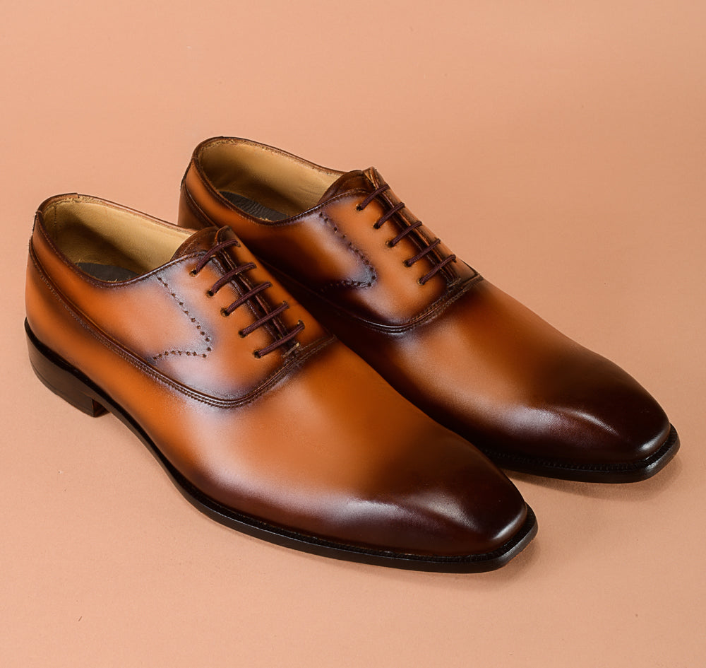 Two Tone Tawny Oxfords Dress Shoes
