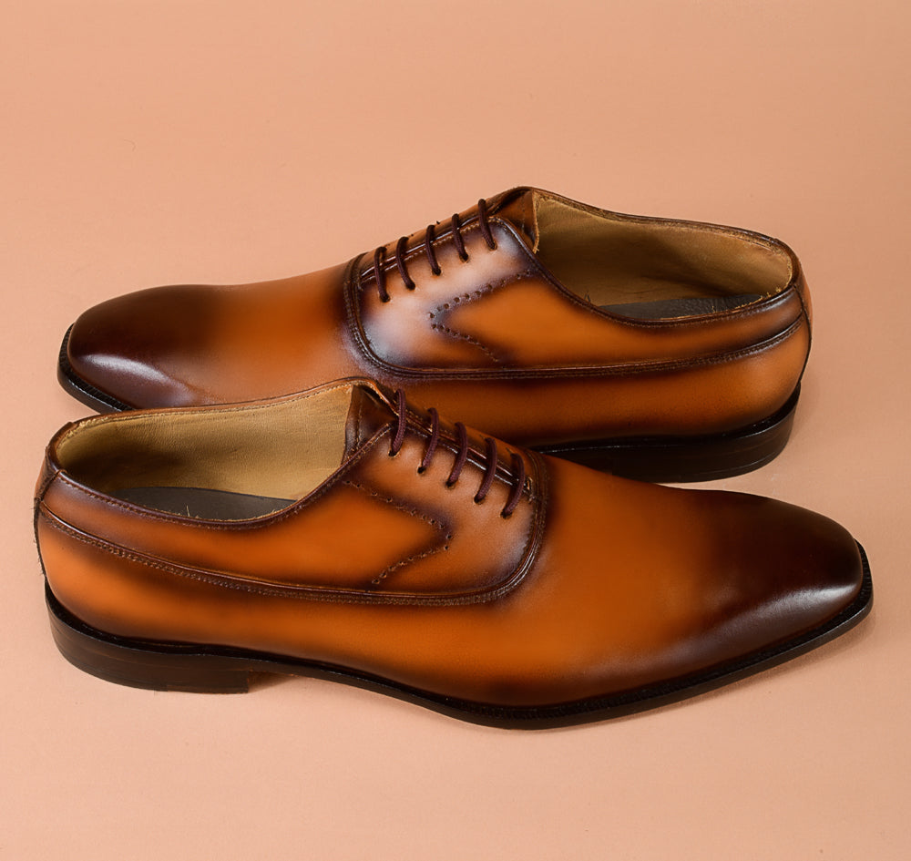 Two Tone Tawny Oxfords Dress Shoes