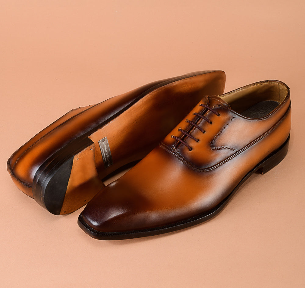 Two Tone Tawny Oxfords Dress Shoes