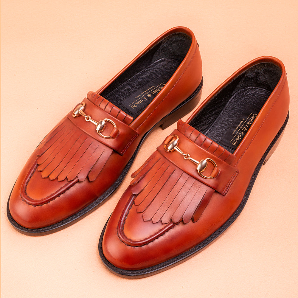 Spanish Orange Kiltie Loafer